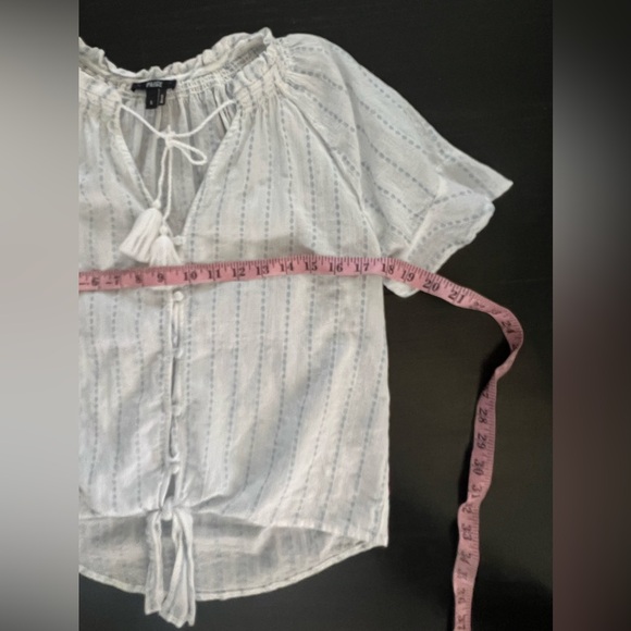 Paige White + Blue Embroidered Tie size S - Picture 8 of 11